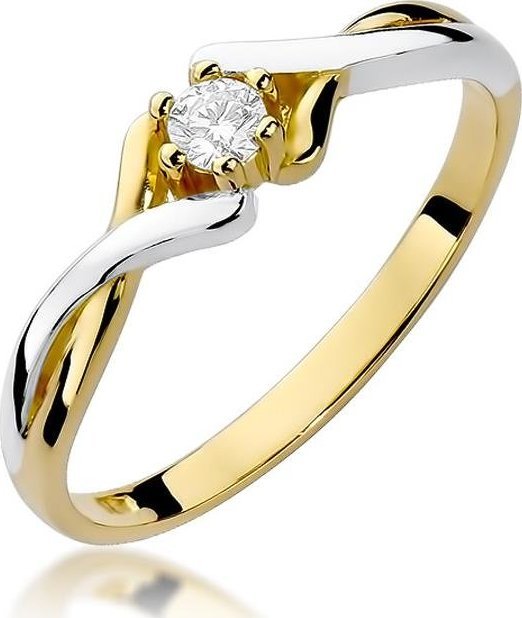 Best Diamonds złoty pierścionek z brylantem 0.10ct 17