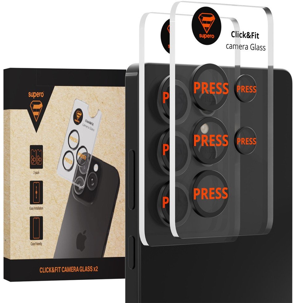 Szkło hartowane Supero do Samsung Galaxy S25 Ultra, przezroczyste z czarną ramką, 2 szt.