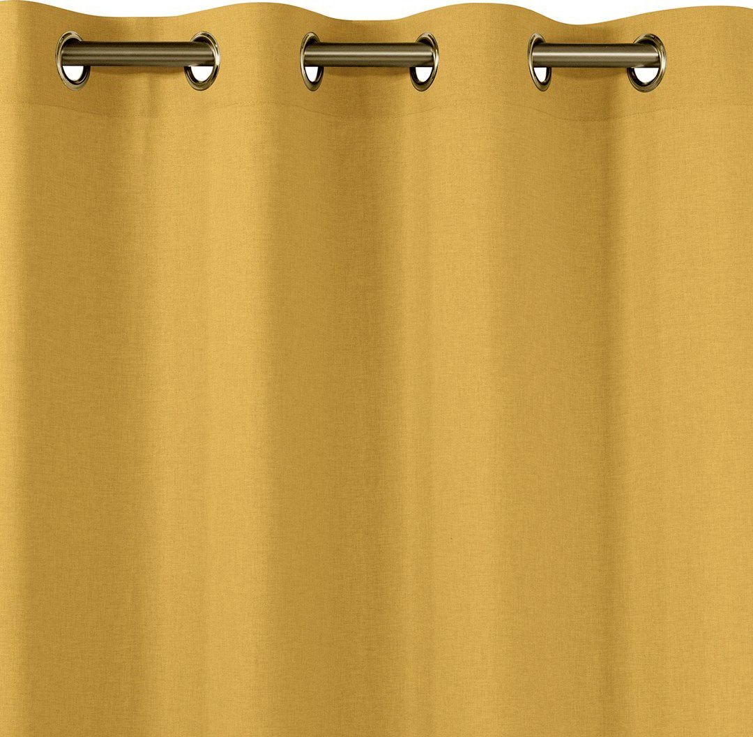 Homede Homede Zasłona CARMENA plecionka na złotych przelotkach 300x245 musztardowa