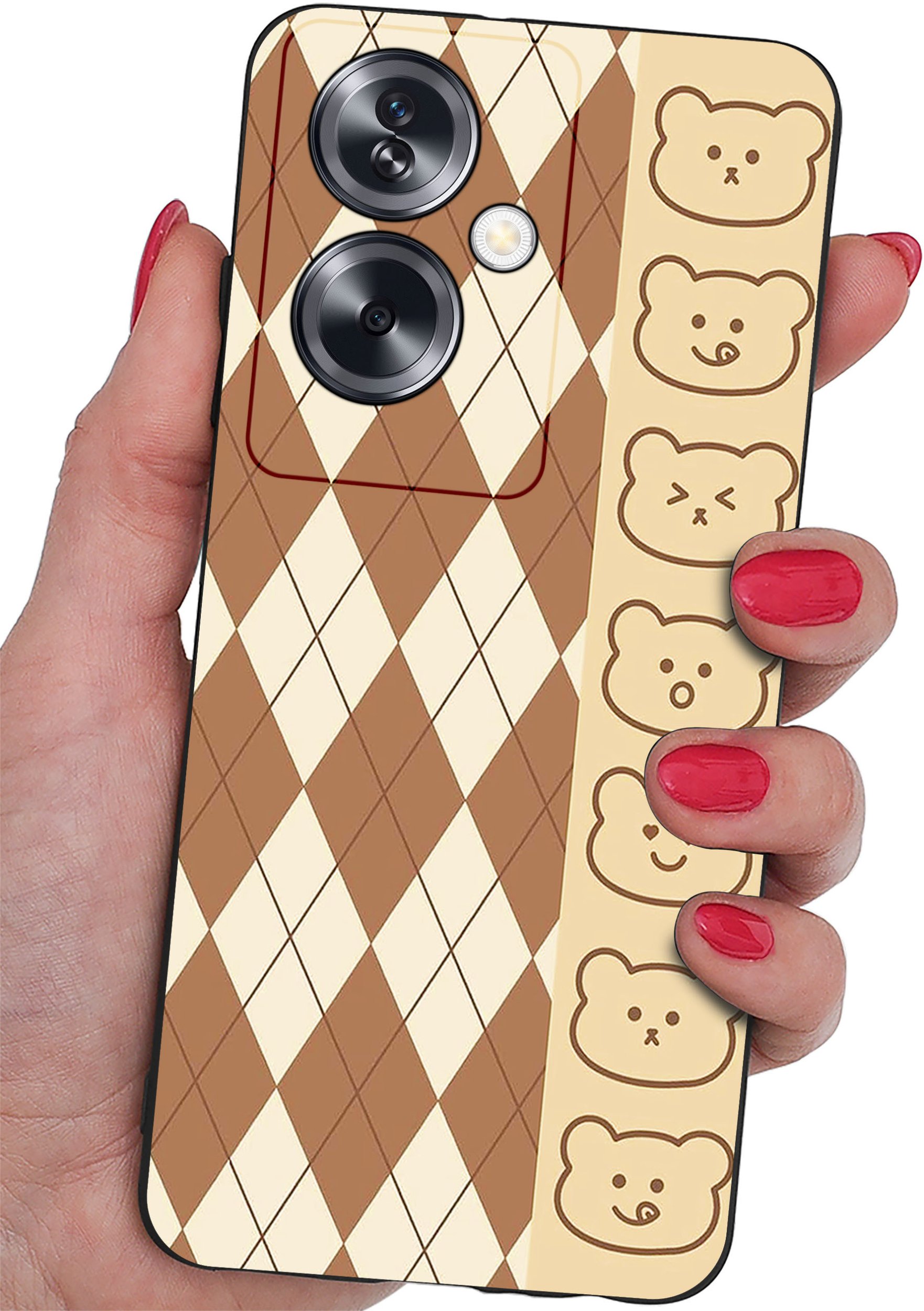 ETUI do Oppo A79 5G WZORY |SILIKONOWE MATT CASE + SZKŁO ochronne 9H