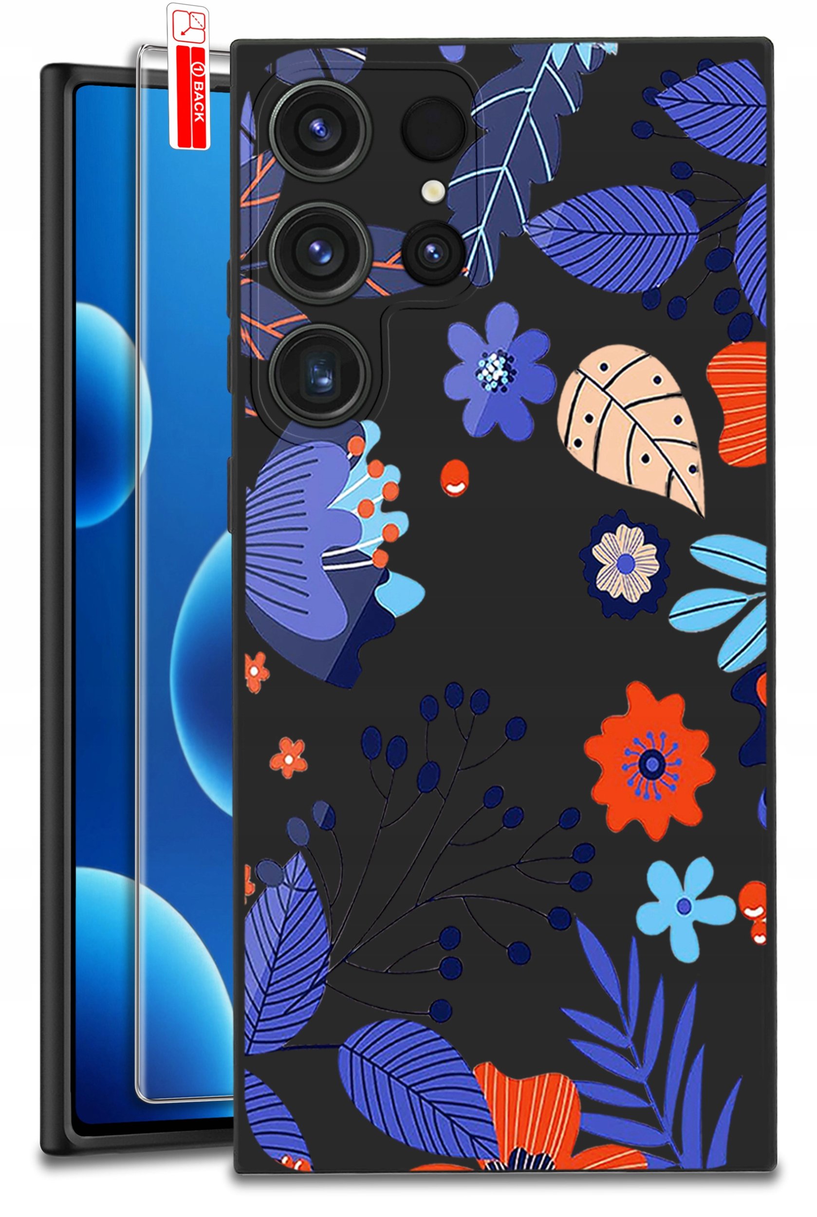 ETUI do Samsung Galaxy S25 Ultra WZORY | SILIKONOWE MATT CASE + SZKŁO 9H