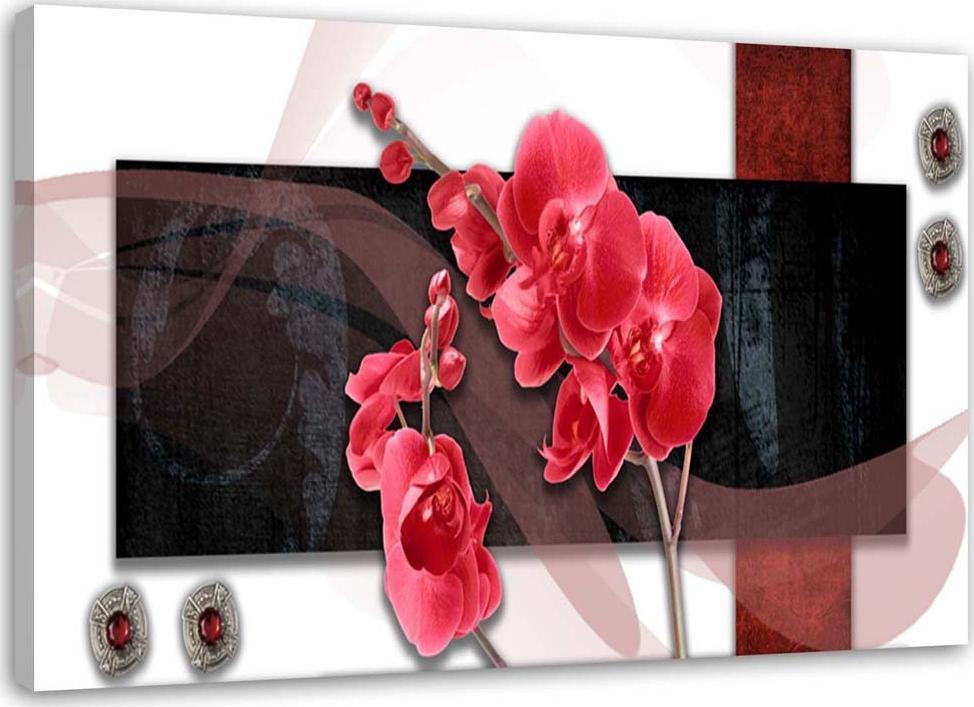 Feeby OBRAZ NA PŁÓTNIE Orchidea Czerwona 60x40