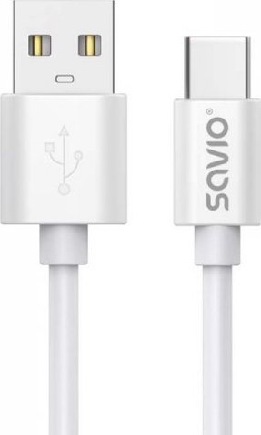 Kabel USB Savio USB-A - USB-C 3 m Biały (SAVKABELCL-168)