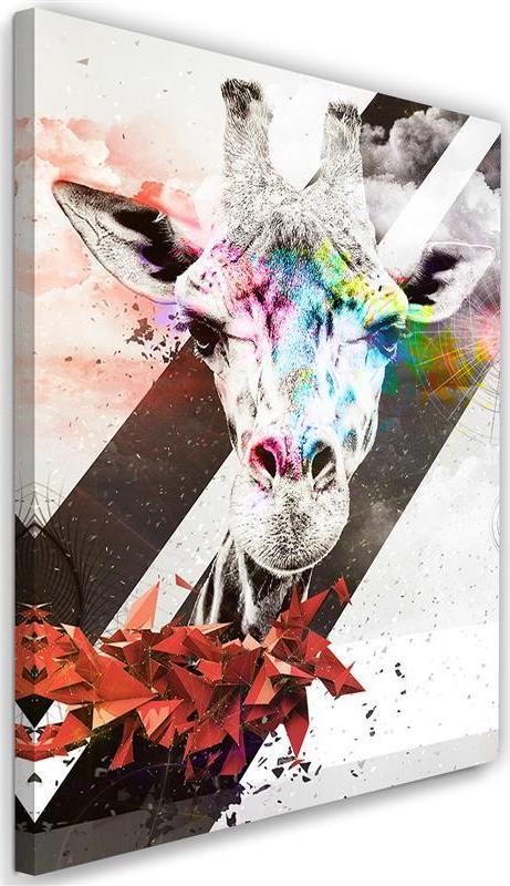 Feeby OBRAZ NA PŁÓTNIE Żyrafa Abstrakcja Kolorowy 60x90