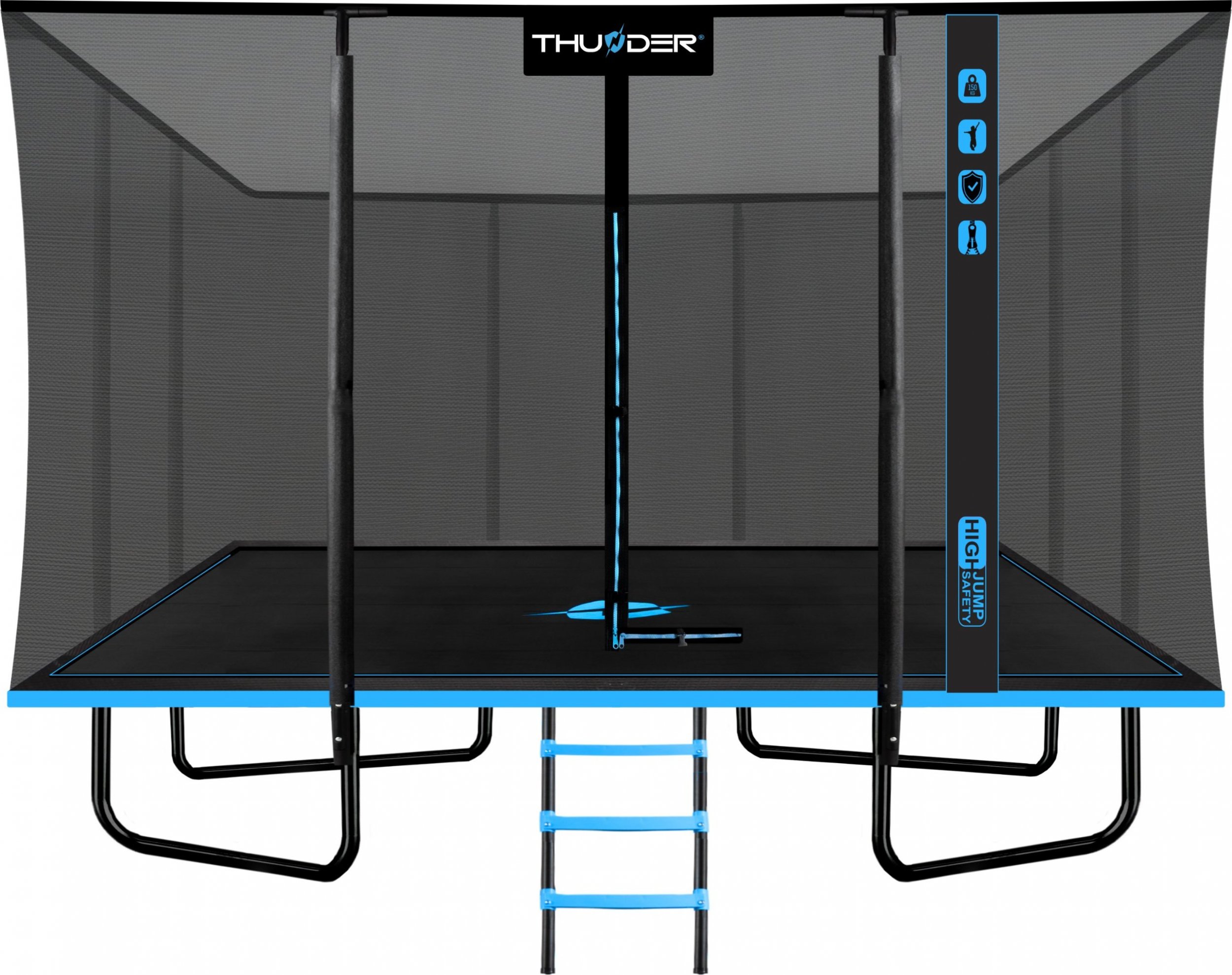 Trampolina ogrodowa Thunder Outside Phenom z siatką zewnętrzną 213 x 152 cm