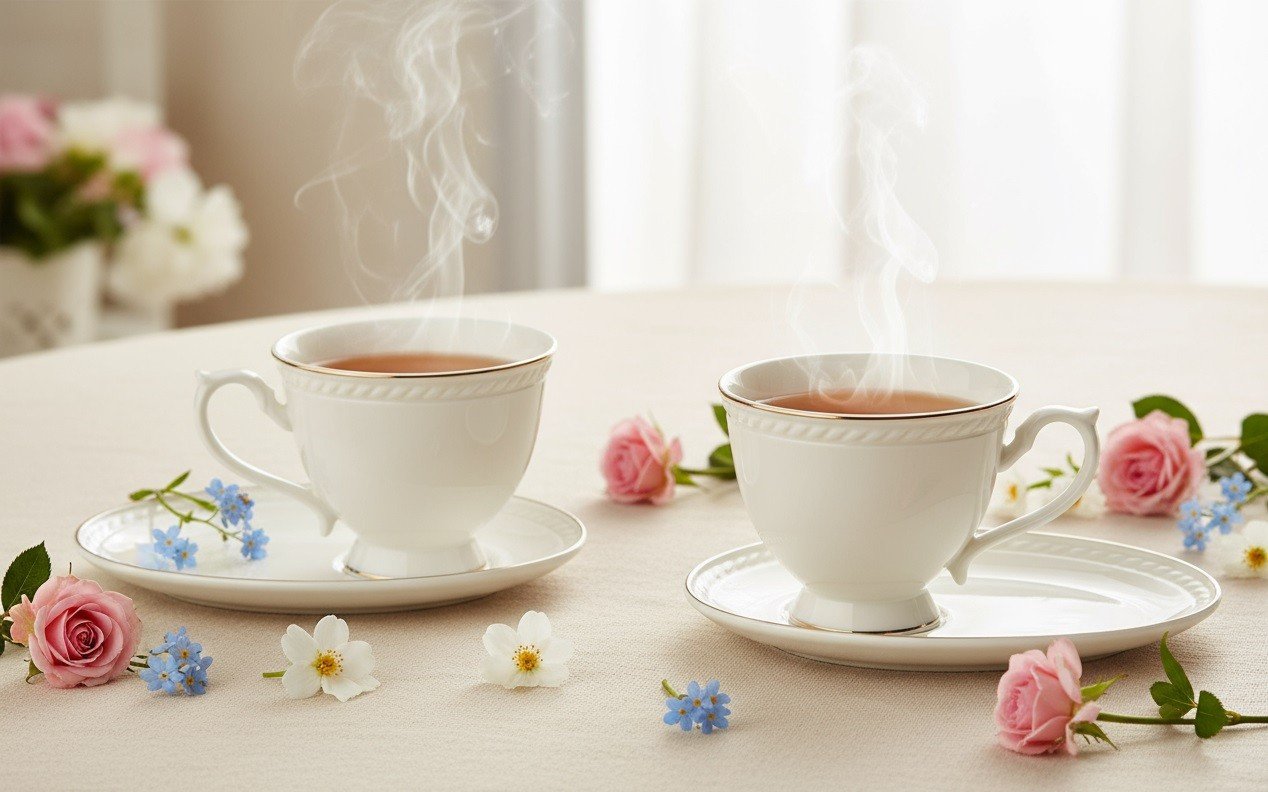 Komplet 2 filiżanek 220 ml + spodki Dominica