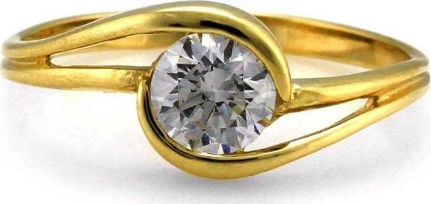 Lovrin Złoty pierścionek 585 z okrągłą cyrkonią