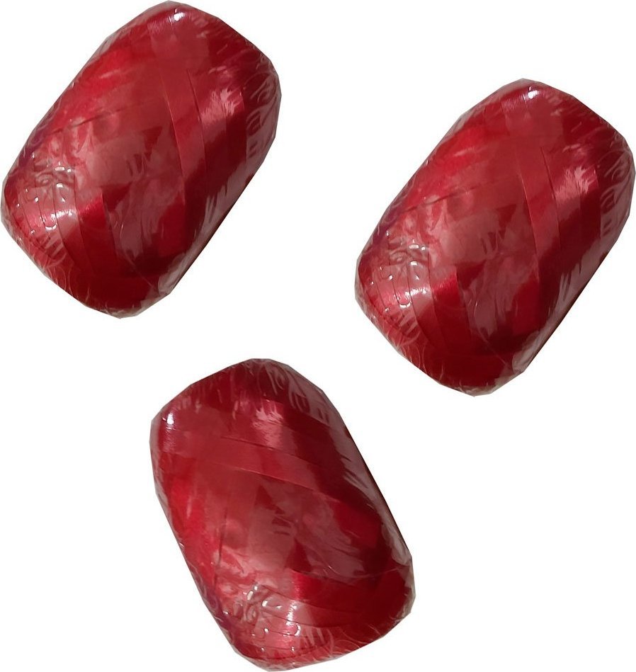 Fastima Tasiemka wstążka metalizowana Czerwona 3x20m W12