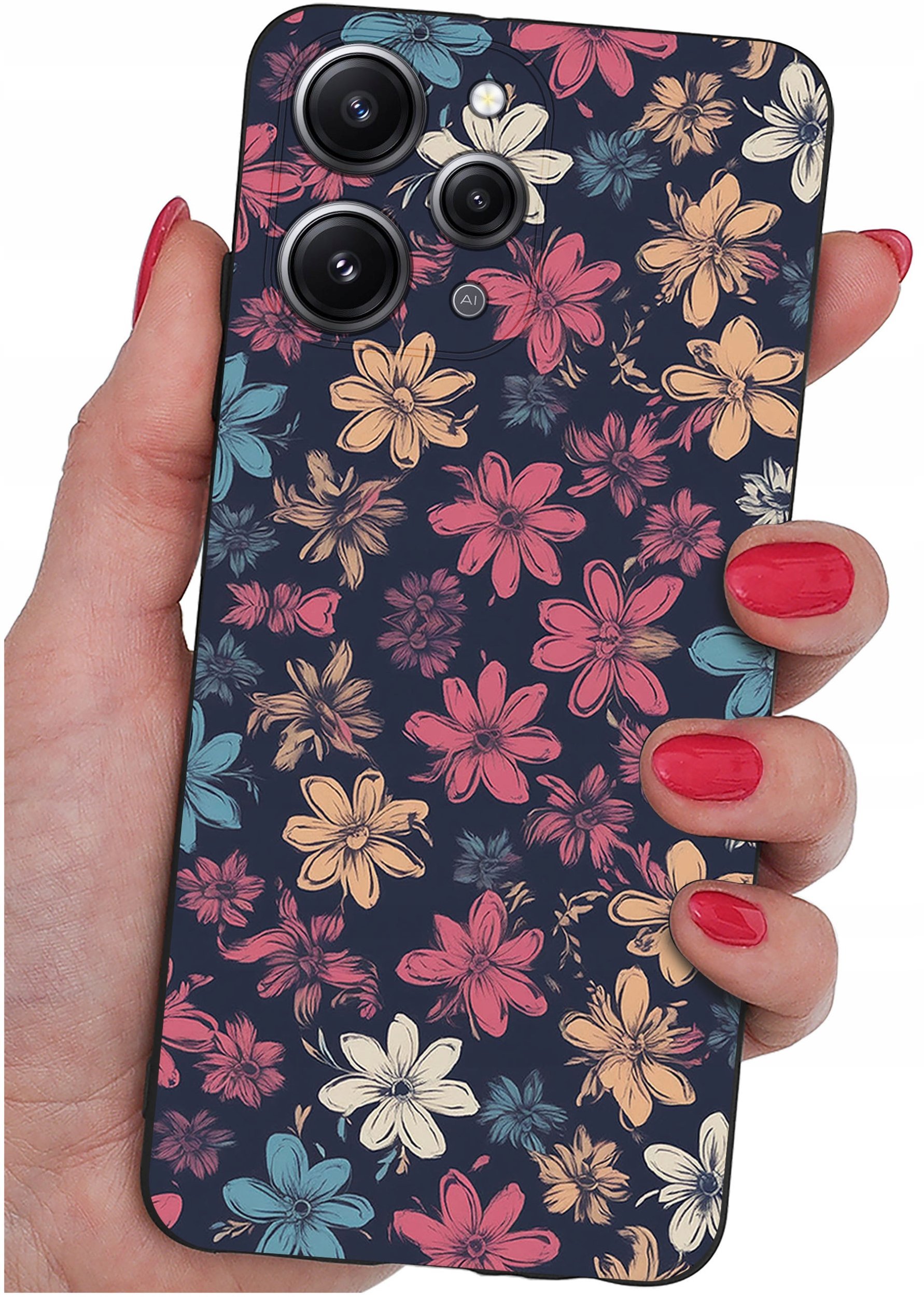 Etui do Xiaomi Redmi 12 4G WZORY |SILIKONOWE MATT CASE + SZKŁO 9H