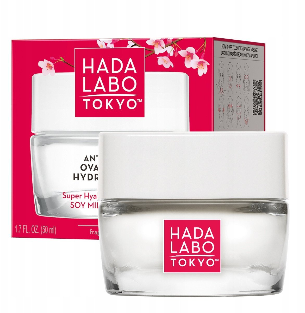 Hada Labo Tokyo, Oval V-Lift Hydro, Hyaluronic Acid, Anti-Aging, Day & Night, Cream, Face, 50 ml For Women