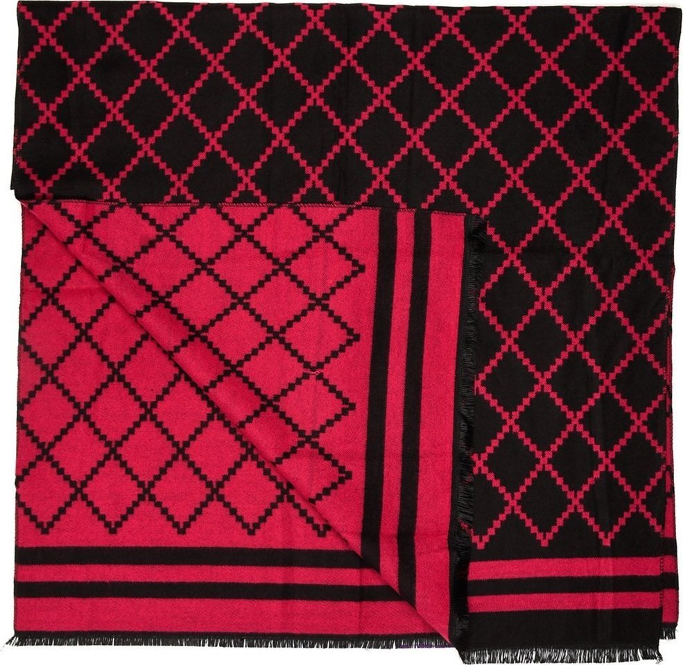 Czerwony Duży Szalik Damski bawełniany ciepły szal frędzle AX-98 NoSize