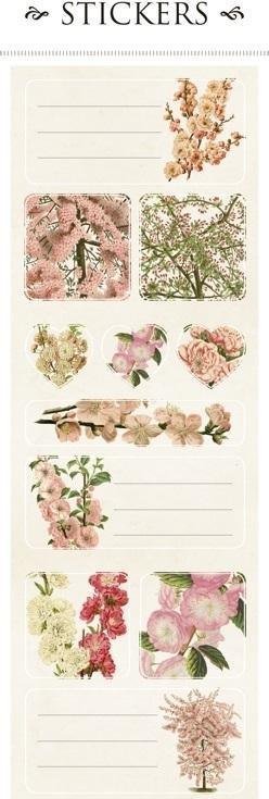 Skona Ting Naklejki ozdobne ST138-6 różowe kwiaty (2 arkusze)