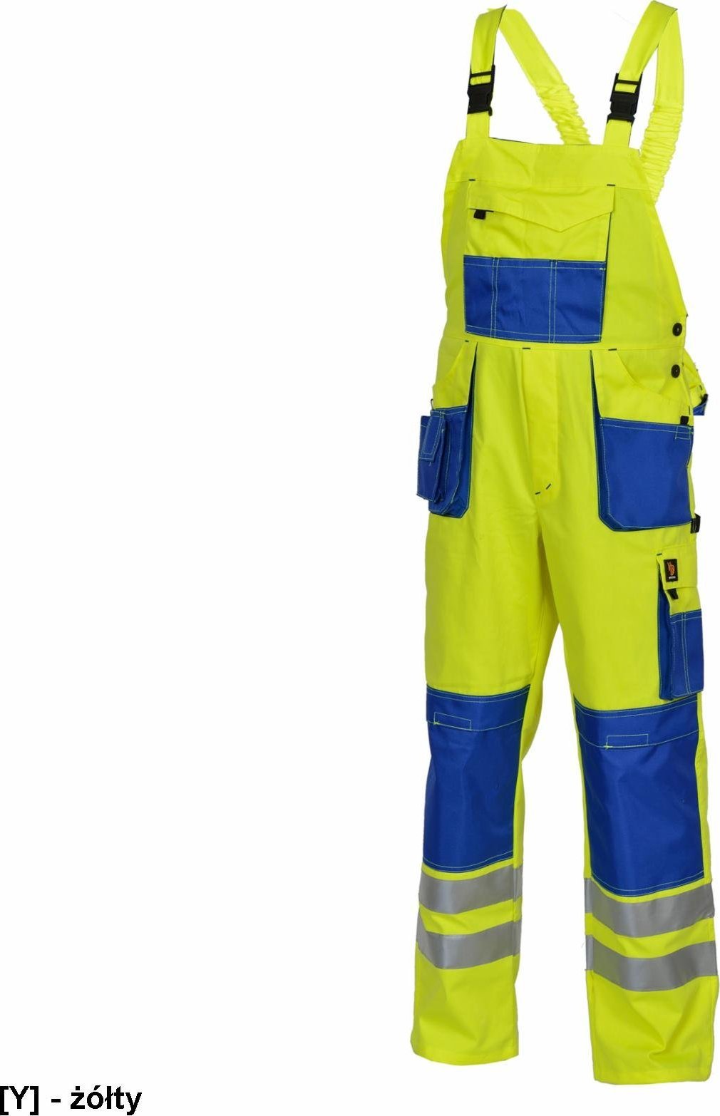 PROCERA PROMAN 260 SO - spodnie ogrodniczki wykonane z tkaniny poliestrowo-bawełnianej o gramaturze 260 g/m - żółty 56