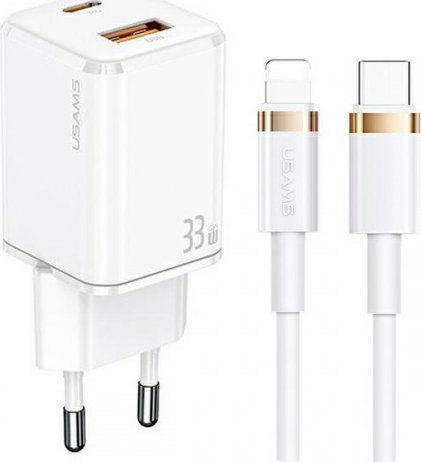 Ładowarka Usams T43 1x USB-A 1x USB-C 3 A (USA799)