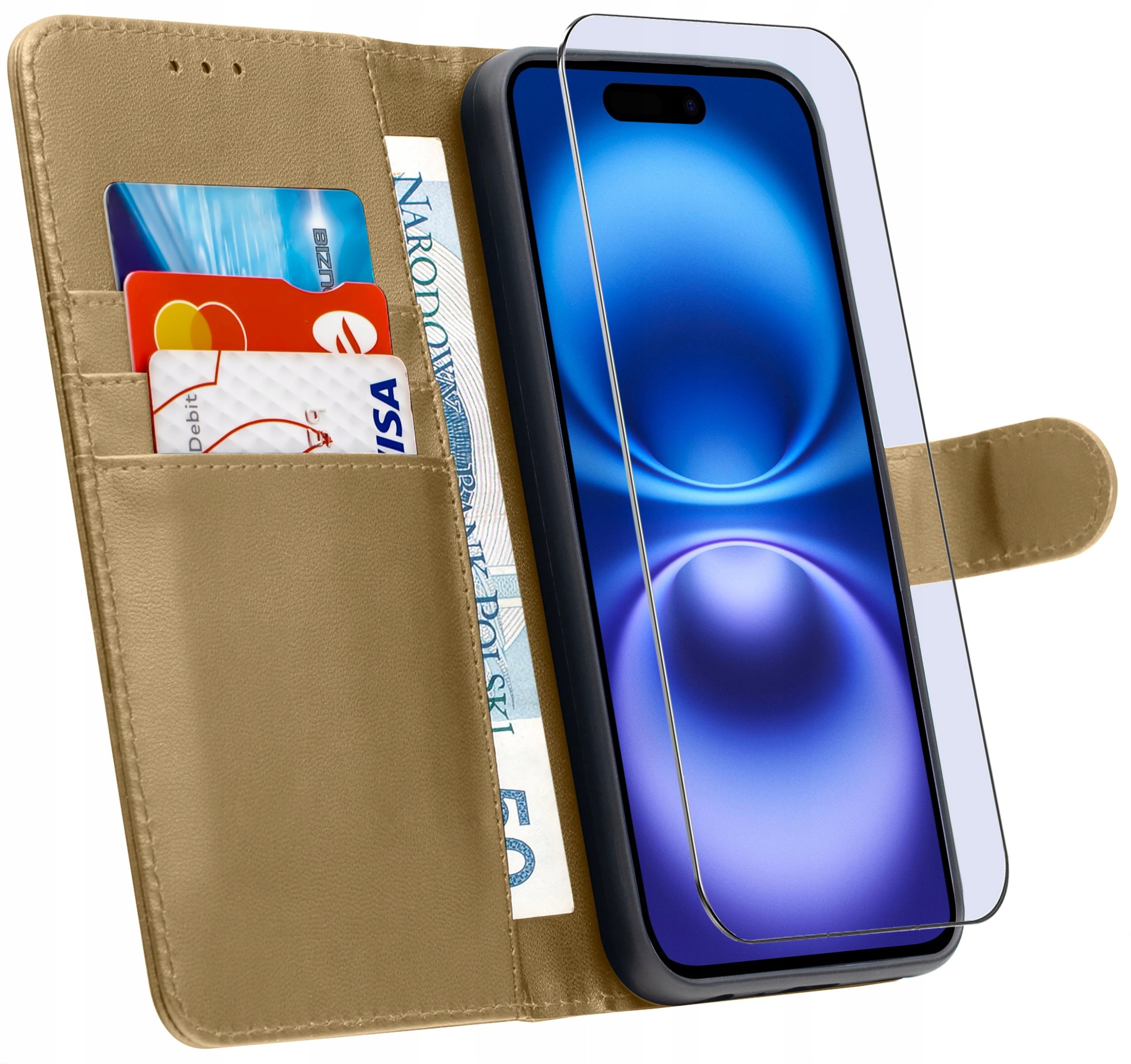 ETUI do iPhone 16 Plus |SKÓRZANE PORTFEL BOOK TOKRA CASE CLASSIC + SZKŁO