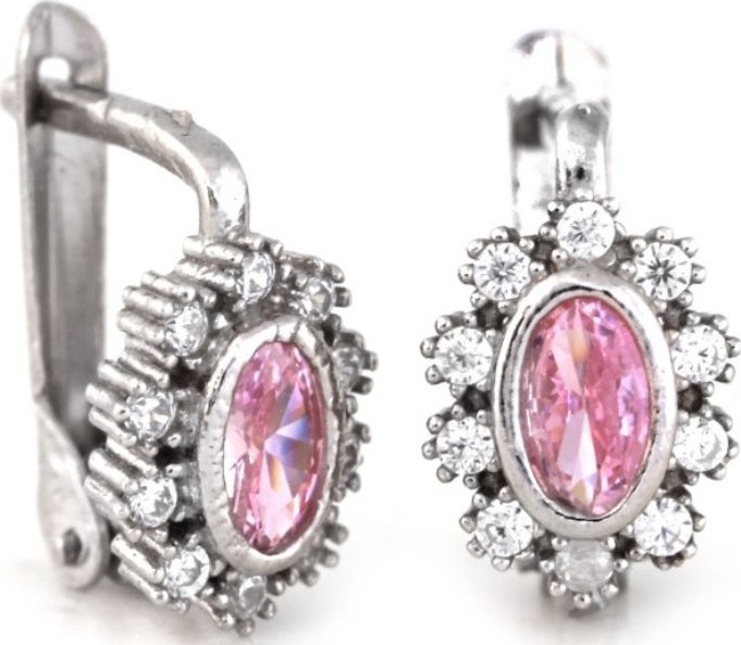 Lovrin Srebrne kolczyki 925 eleganckie markizy z cyrkoniami