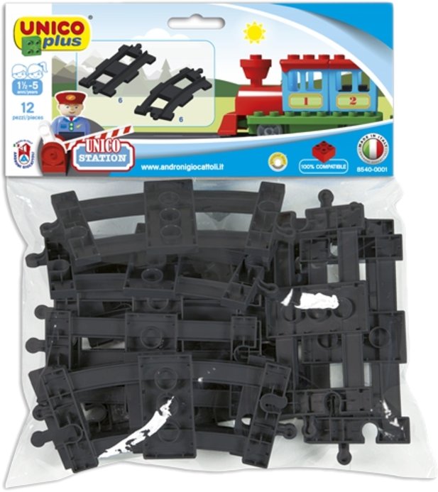 Tory Kolejowe UNICO kompatybilne 12 elementów - Klocki konstrukcyjne