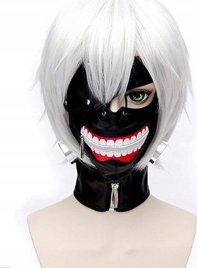 Korbi PERUKA TOKYO GHOUL COSPLAY KANEKI KEN ANIME WŁOSY