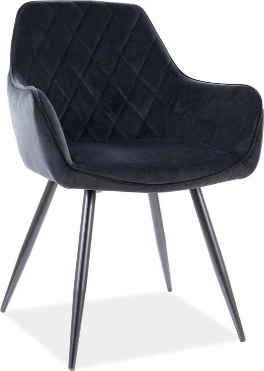 Signal Krzesło LINEA VELVET czarne