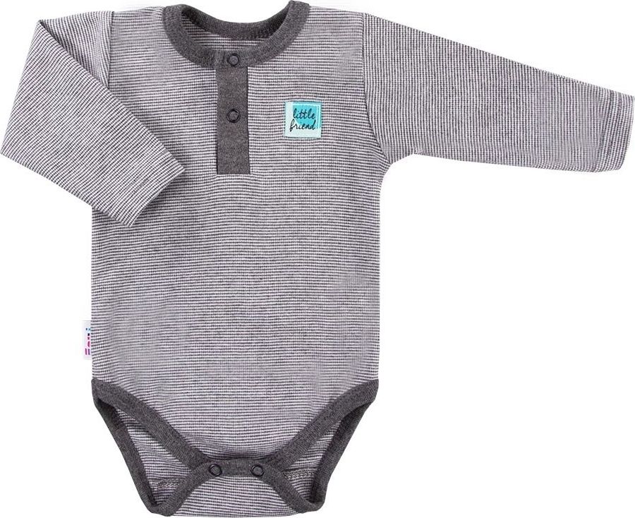 Ewa Klucze BODY niemowlęce wyprawka SNOW DŁ PASKI MELANŻ GRAFIT Ewa Klucze BODY SNOW DŁ PASKI MELANŻ GRAF 068