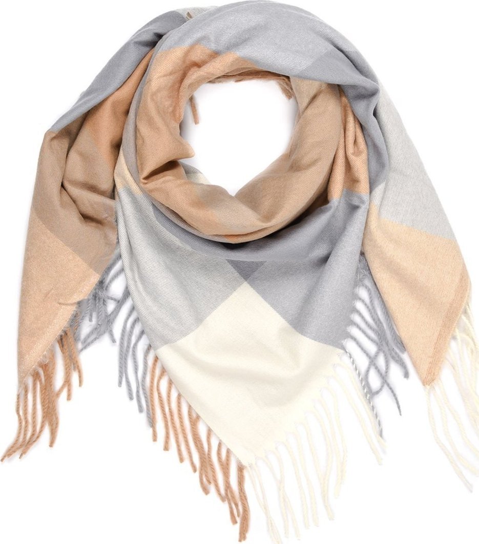 Jasno- szary Duży Szalik Damski bawełniany ciepły chusta na szyję AXD-13 NoSize