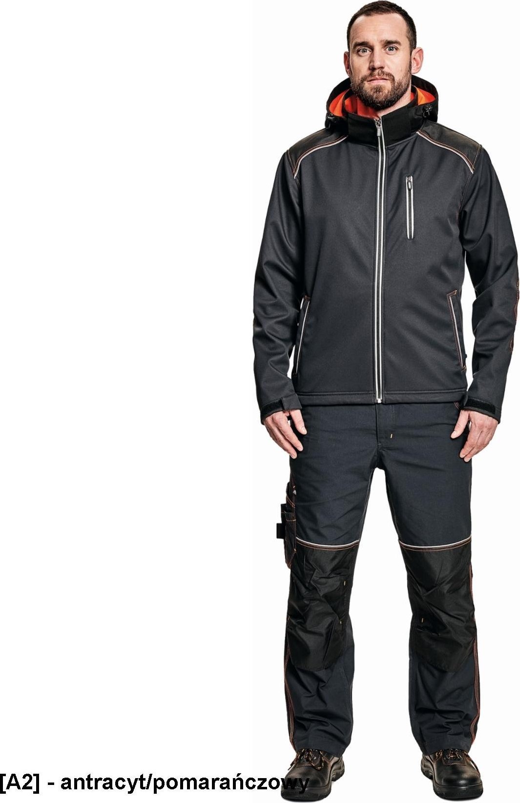 CERVA KNOXFIELD - kurtka softshellowa - antracyt/pomarańczowy XXL