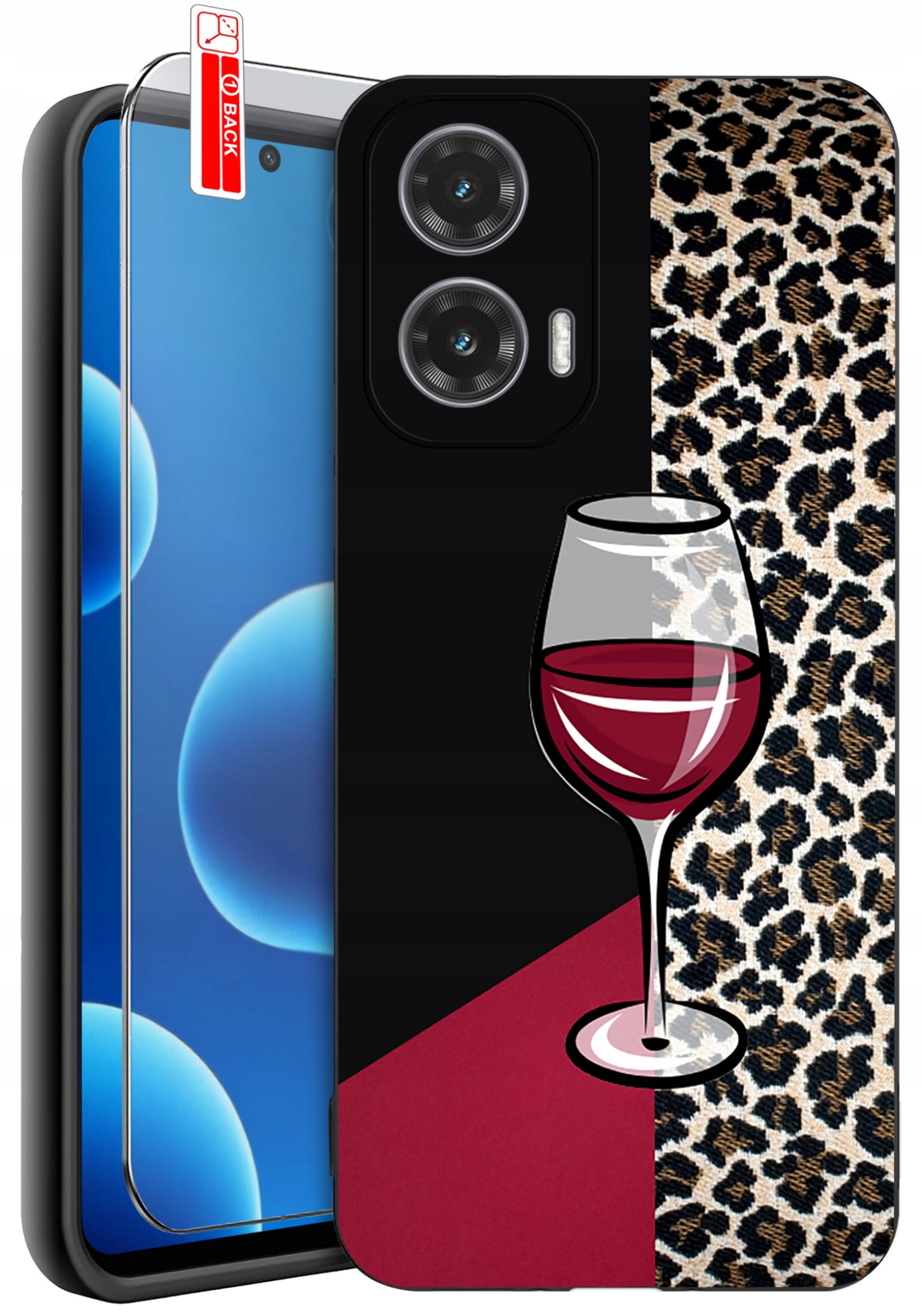 ETUI do Motorola Moto G45 5G | WZORY | SILIKONOWE MATT CASE + SZKŁO 9H