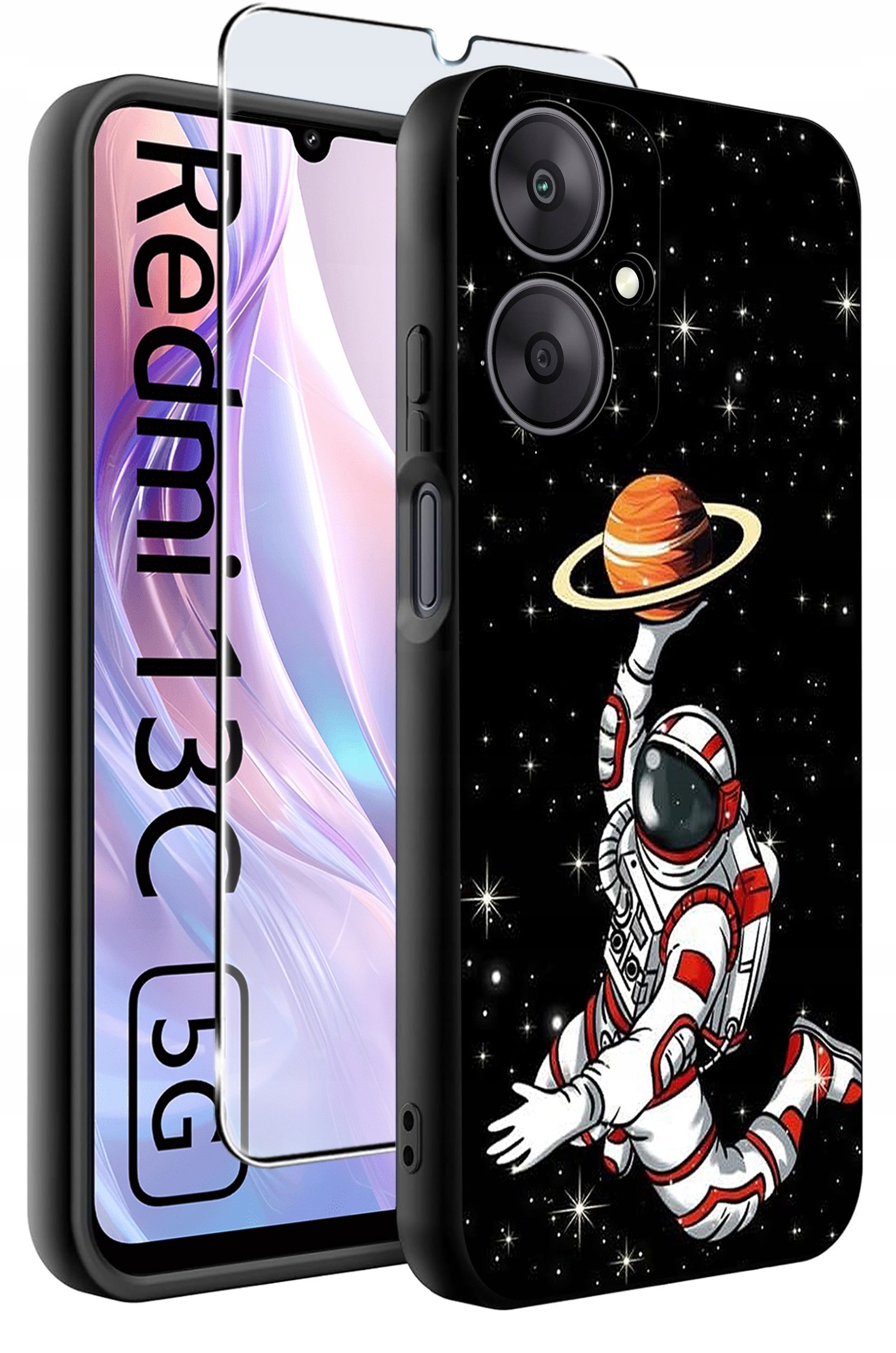 ETUI do Xiaomi Redmi 13C 5G WZORY |SILIKONOWE MATT CASE +SZKŁO HARTOWANE 9H