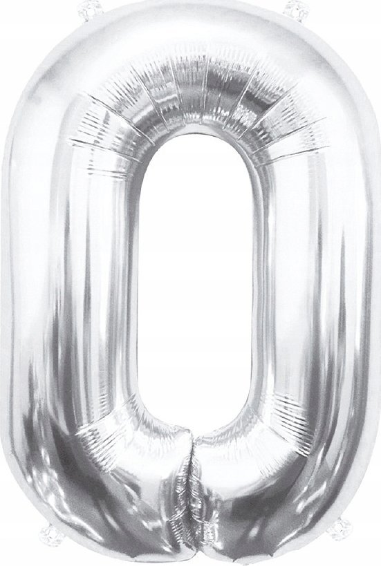 GoDan Balon foliowy B&C cyfra 0 srebrna 85cm