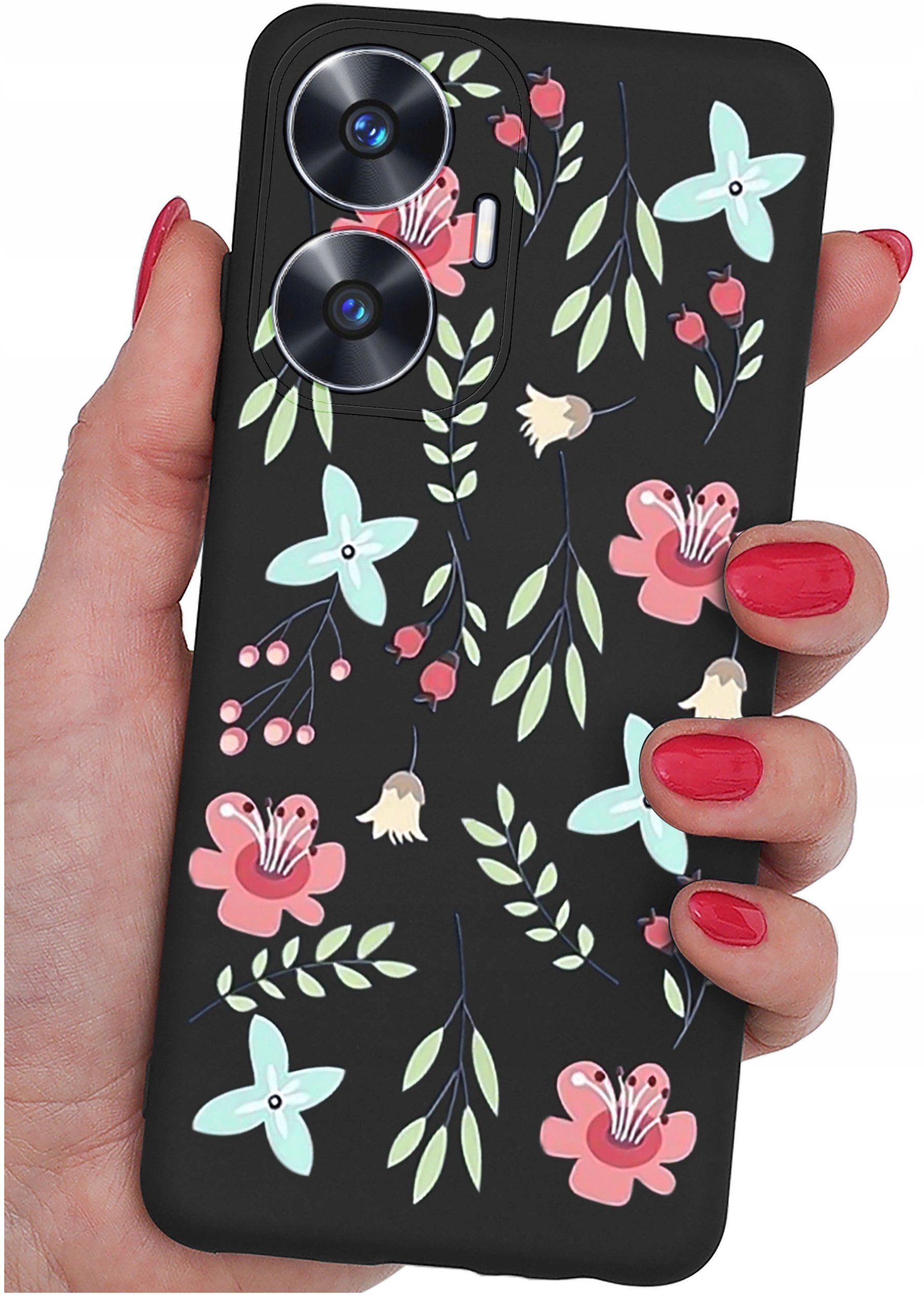 ETUI do Realme C55 WZORY |SILIKONOWE MATT CASE + SZKŁO 9H