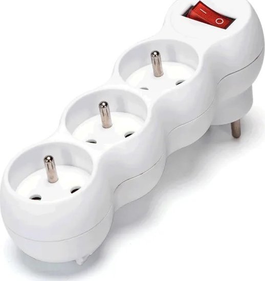 Aigostar Francuski adapter trójdrożny z wyłącznikiem 16A biały Francuski adapter trójdrożny z wyłącznikiem 16A biały