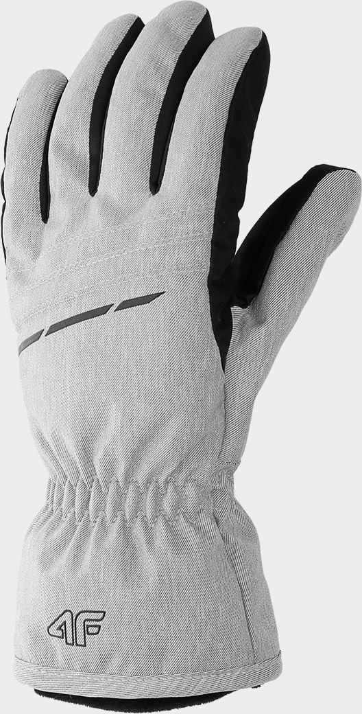 4f Rękawice narciarskie damskie H4Z22-RED002 Chłodny jasny szary melanż r. XL