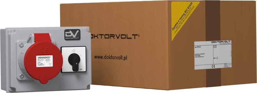 Doktorvolt Rozdzielnica budowlana z łącznikiem krzywkowym 40 A WDD 1x32A Mennekes Doktorvolt 2992