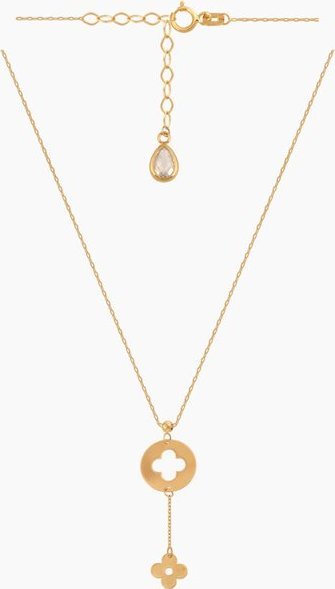 Lovrin Złoty naszyjnik 585 krawatka z koniczynkami 1,15g