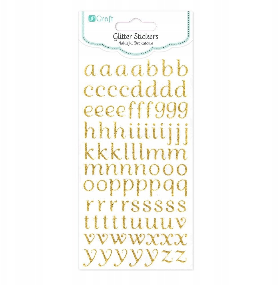 Naklejki brokatowe alfabet 90szt