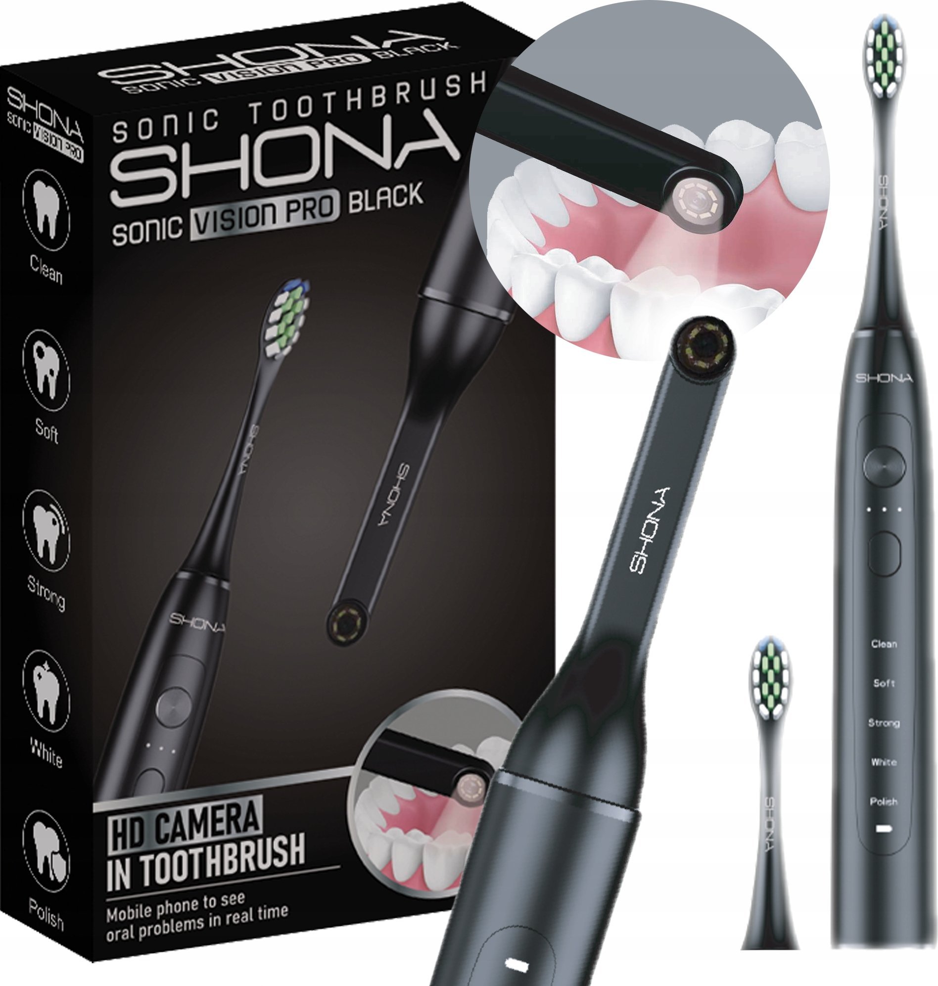 SHONA SZCZOTECZKA SONICZNA VISION PRO BLACK