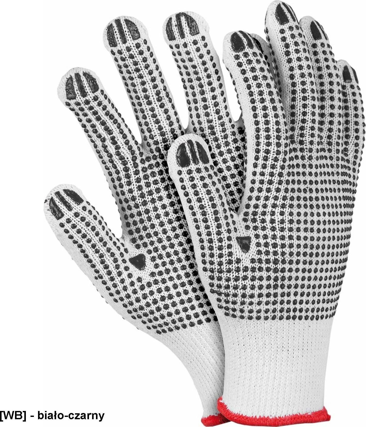R.E.I.S. RDZNN - rękawice ochronne - biało-czarny 10