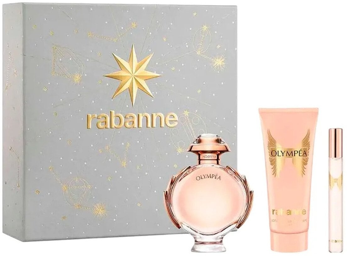 Paco Rabanne Rinkinys Olympea: woda perfumowana EDP, 80 ml + balsam do ciała, 100 ml + woda perfumowana EDP, 10 ml