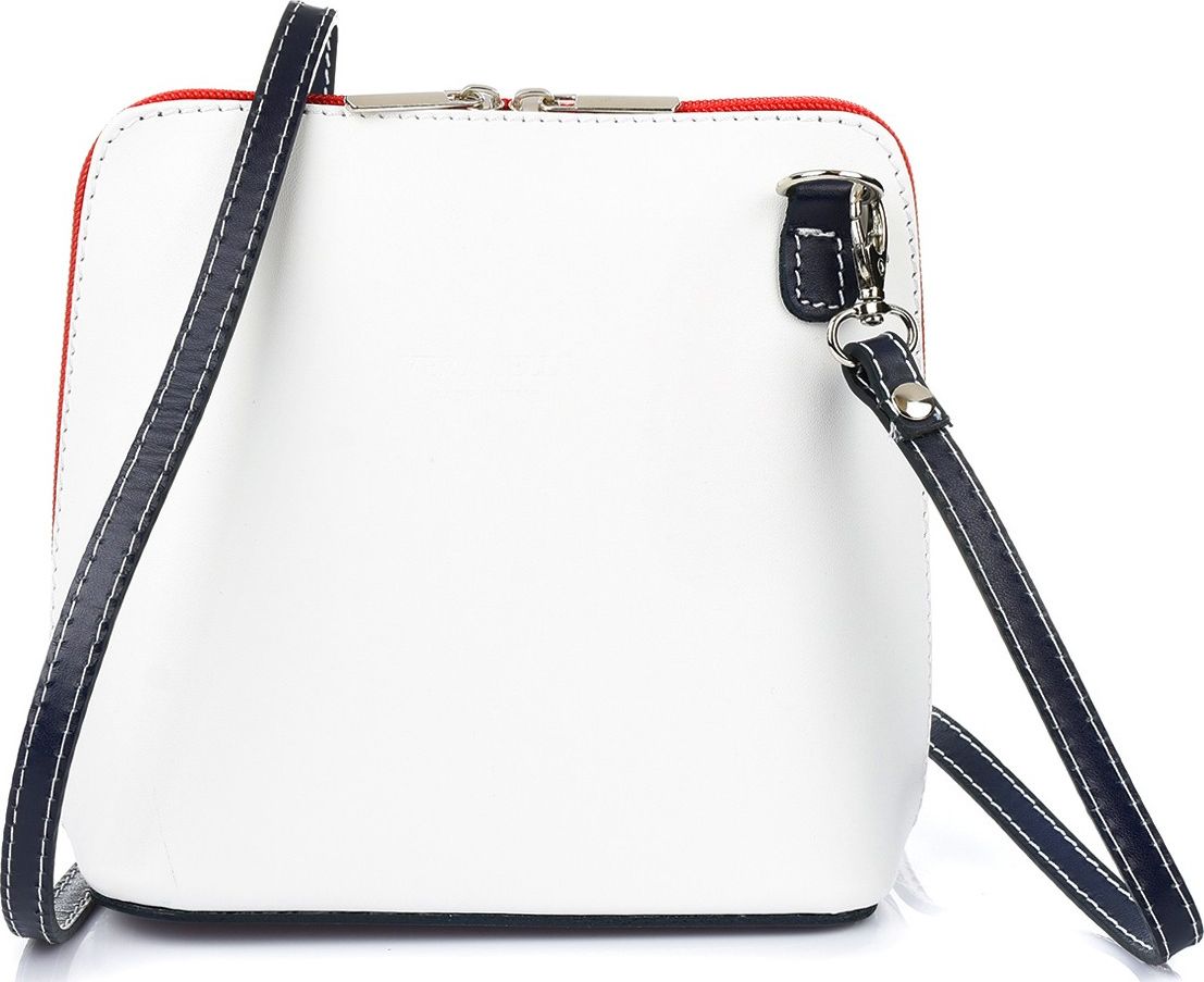 Vera Pelle Vera Pelle Torebka Skórzana mała listonoszka biała z tomi K03