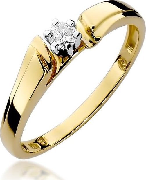 Best Diamonds złoty pierścionek z brylantem 0.10ct 21