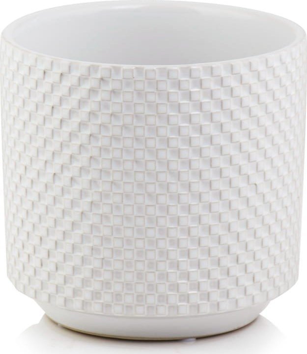 Polnix Ceramiczna osłonka na doniczkę biała połysk ozdoba