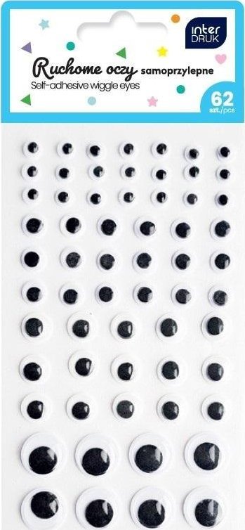 Oczy ruchome samoprzylepne 62szt