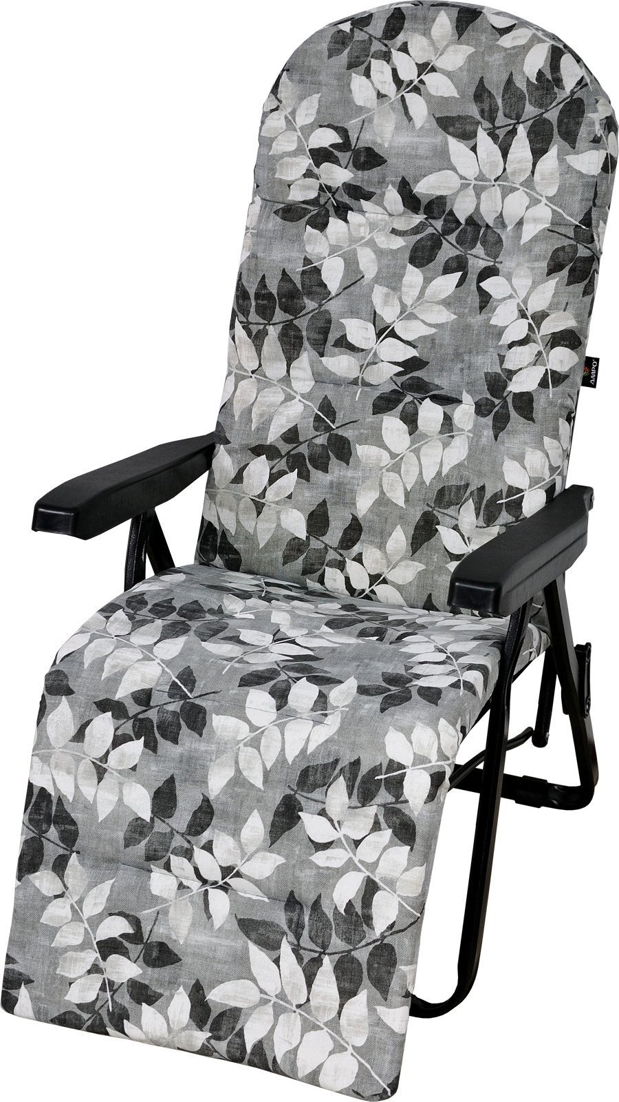 AMPO Leżak ogrodowy SR PATRA ANTRACYT + poduszka SR CAPRI 586