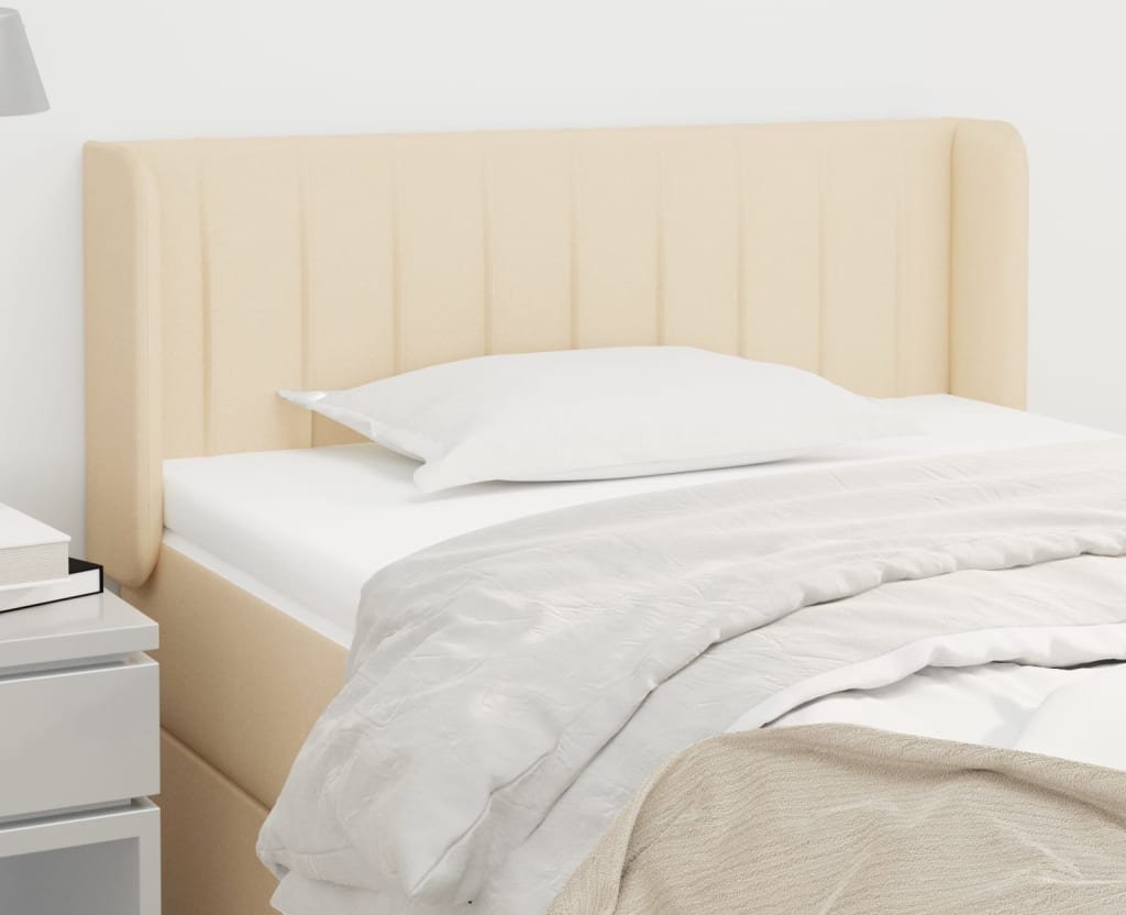 vidaXL vidaXL Zagłówek uszak, kremowy, 83x16x78/88 cm, tkanina