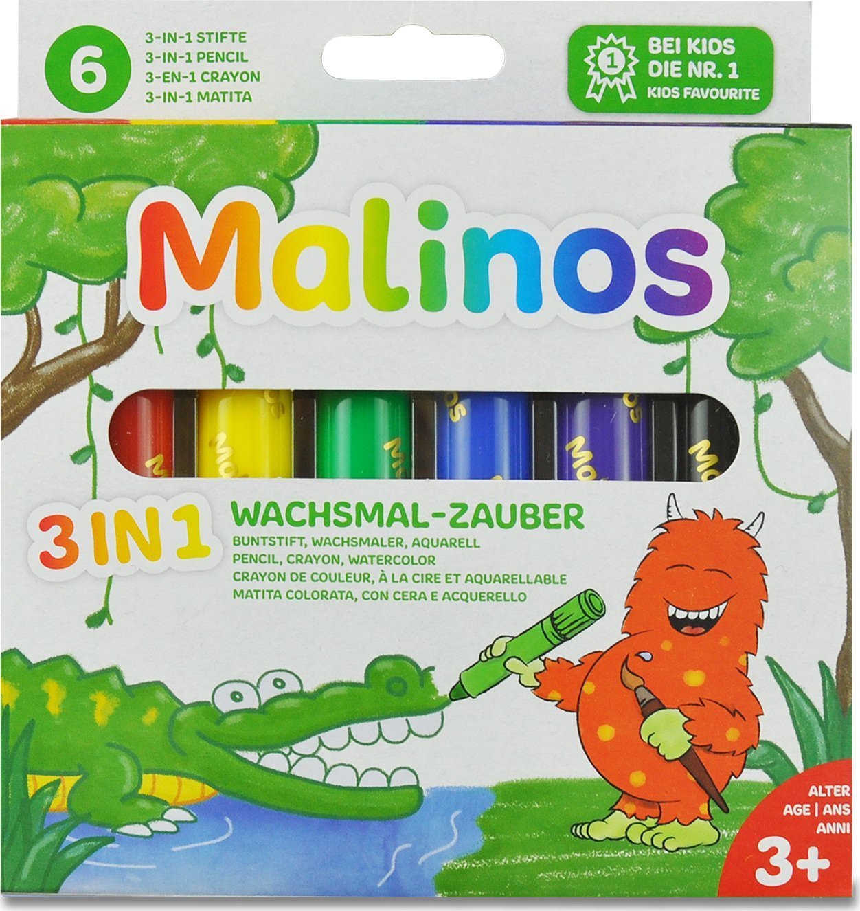Malinos Malinos Wachsmalstifte Wachsmal-Zauber 6 Farben 3+