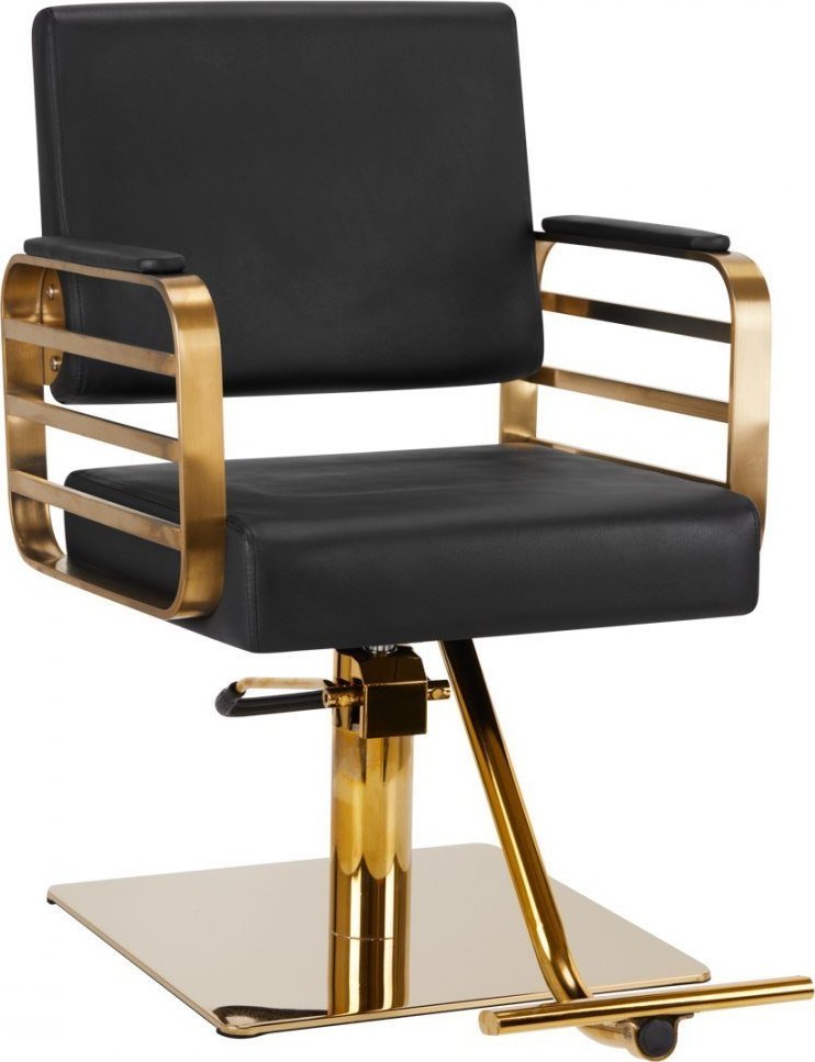 Gabbiano GABBIANO FOTEL FRYZJERSKI AVILA ZŁOTO CZARNY