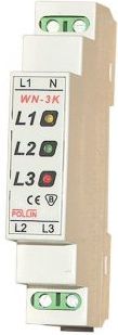 Pollin Wskaźnik napięcia LED 3-fazowy 3 x 400V AC TH35 (WN-3K)