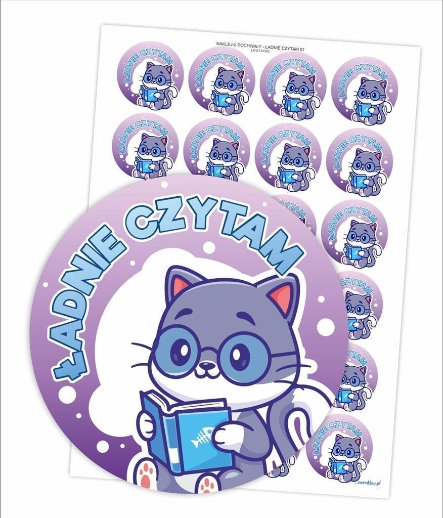 LearnHow Naklejki pochwały - Ładnie czytam 24szt
