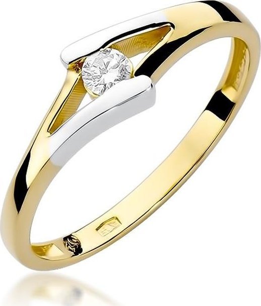 Best Diamonds złoty pierścionek z brylantem 0.10ct 18