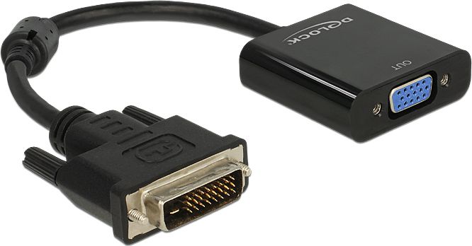 Adapter AV Delock DVI-D - D-Sub (VGA) czarny (65658)